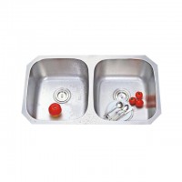 DS 50/50 double bowl united states market hot selling stainless steel 18 gauge kitchen sink with individual packing